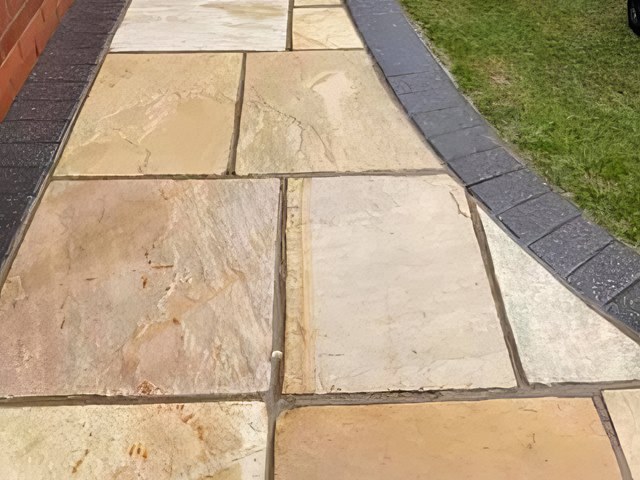 Restored sandstone patio flags