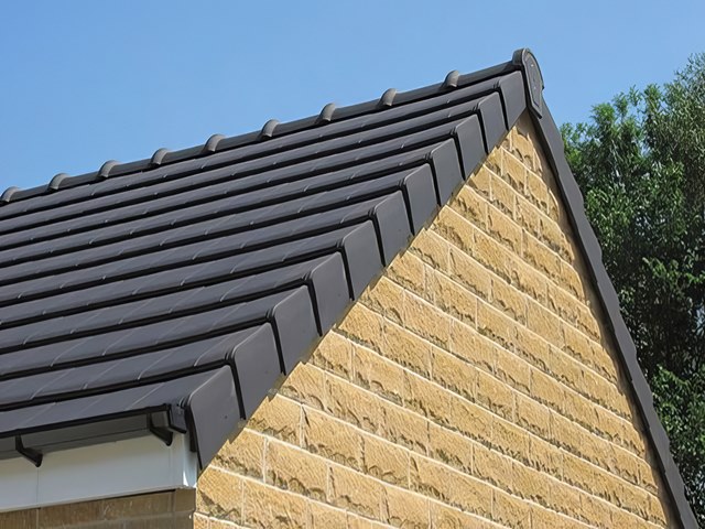Freshly cleaned pitched tiled roof